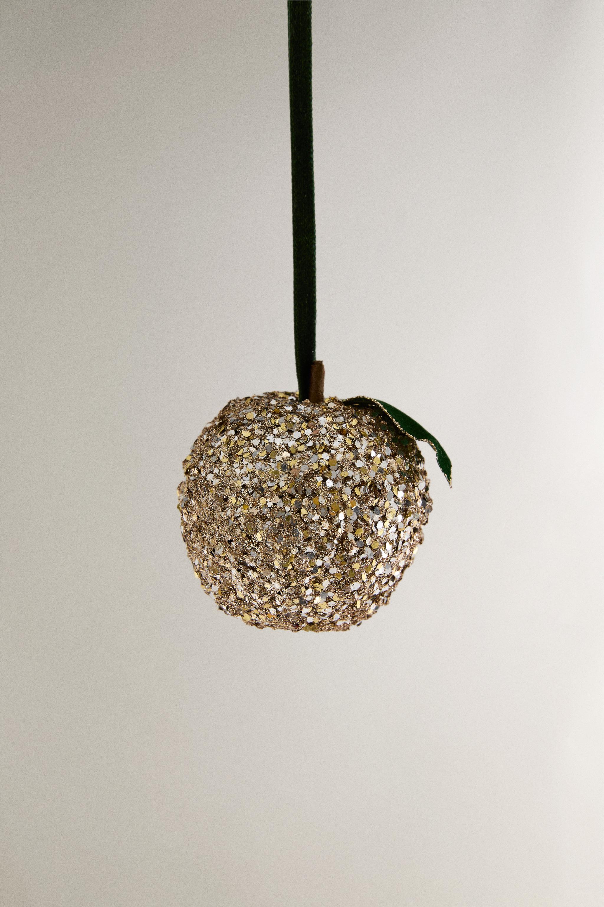 GLITTERY APPLE CHRISTMAS TREE ORNAMENT